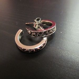 Charming Charlie Silver Cubic Zirconia Hoops